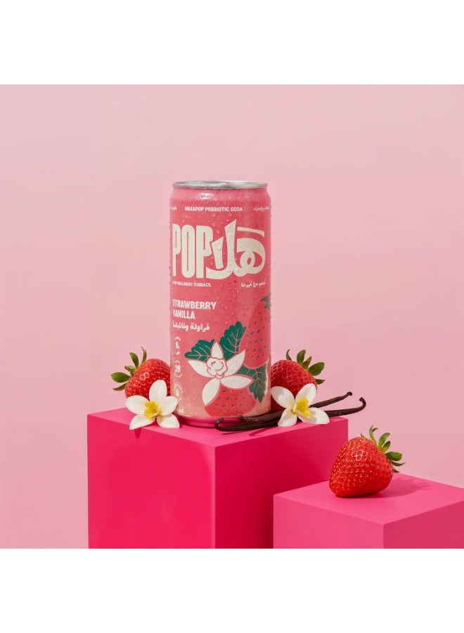 HalaPop Strawberry Vanilla Prebiotic Soda pack of 4 - Image 5